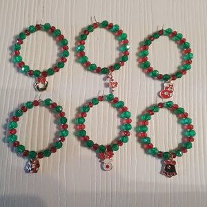Handcrafted Beaded Holiday Napkin Rings Set (6)